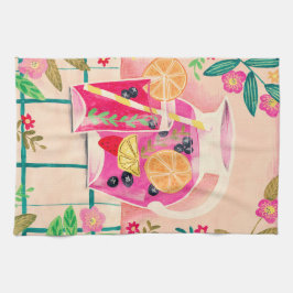 果実飲料園芸花 キッチンタオル