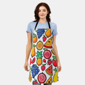 果実鮮やか模様 エプロン (着用した状態)