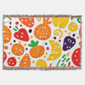 果実鮮やか模様 スローブランケット (正面)