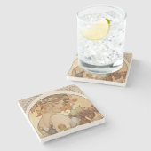 果実(アールヌーボー)(雌ポートレート)（果実） ストーンコースター (横)