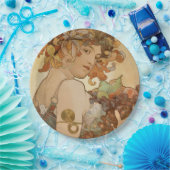 果実(アールヌーボー)(雌ポートレート)（果実） ペーパープレート (パーティー)