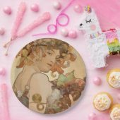 果実(アールヌーボー)(雌ポートレート)（果実） ペーパープレート (パーティー)