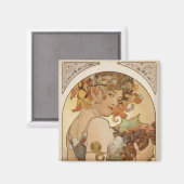 果実(アールヌーボー)(雌ポートレート)(果実) マグネット (正面/裏面)