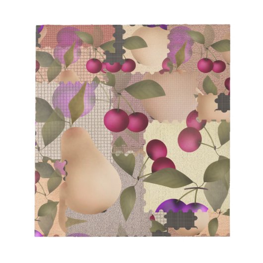 果実、パッチワーク ノートパッド (正面)