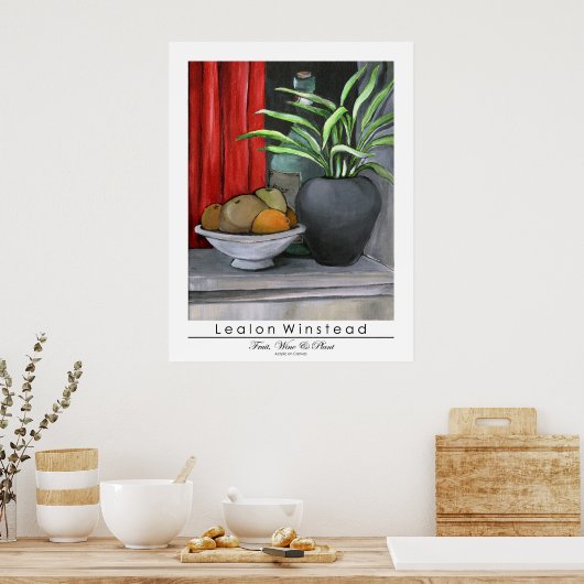 果実、ワイン、植物 ポスター (キッチン)