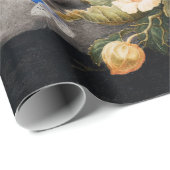 果実、花、葡萄、桃と小鳥 ラッピングペーパー (ロールコーナー)