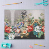 果実、花、葡萄、桃と小鳥 薄葉紙 (クラフト)