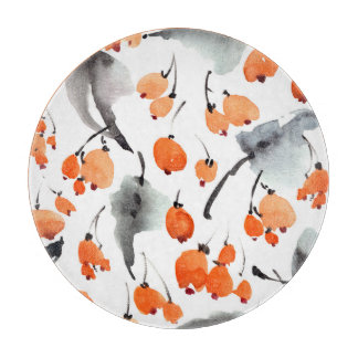 果実,葉イラストレーション,水色,インク カッティングボード