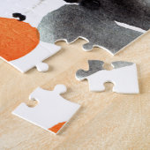 果実，葉イラストレーション，水色，インク ジグソーパズル (側面)