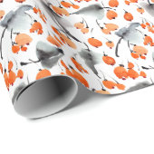 果実,葉イラストレーション,水色,インク ラッピングペーパー (ロールコーナー)