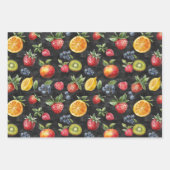 果実&野菜チョークスケッチ食用食品ギフト ラッピングペーパーシート (正面)