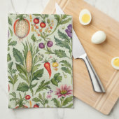 果実、野菜、花 キッチンタオル (四つ折り)