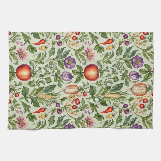 果実、野菜、花 キッチンタオル (横)