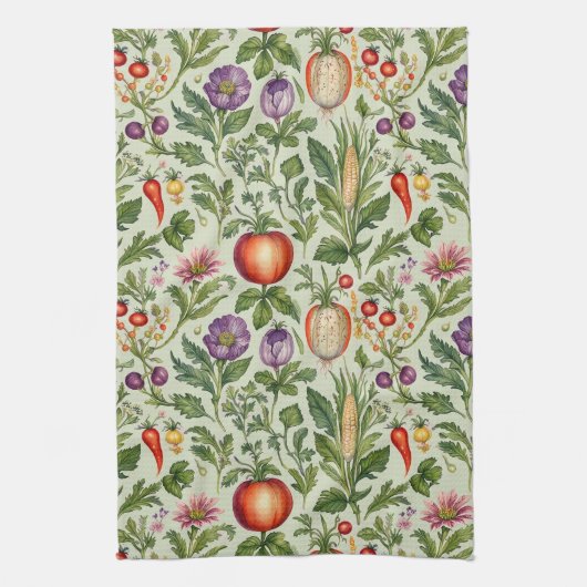 果実、野菜、花 キッチンタオル (縦)