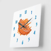 果柄血液オレンジの贈り物 スクエア壁時計 (傾斜)