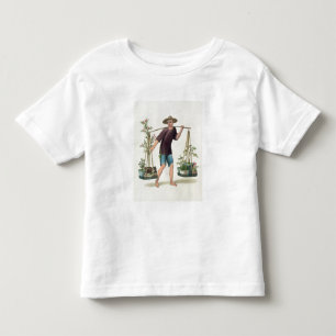 果樹および花を持つポーターは、16のfrをめっきします トドラーTシャツ