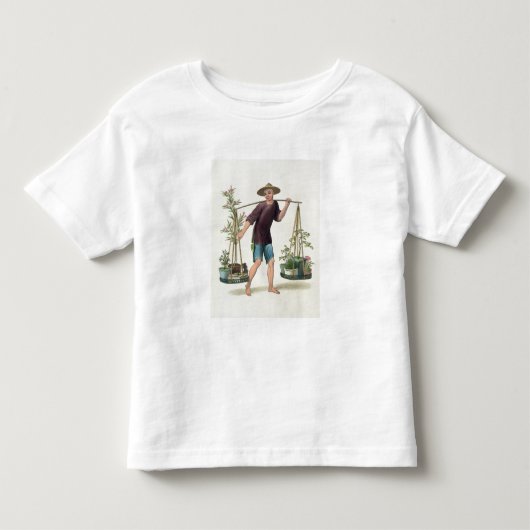 果樹および花を持つポーターは、16のfrをめっきします トドラーTシャツ (正面)