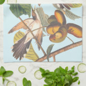 果樹のオードボンイエロークチコオの鳥 キッチンタオル (折り畳み)