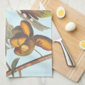 果樹のオードボンイエロークチコオの鳥 キッチンタオル (四つ折り)