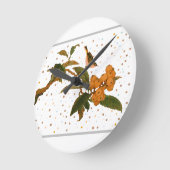 果樹の上の鳥 ラウンド壁時計 (傾斜)