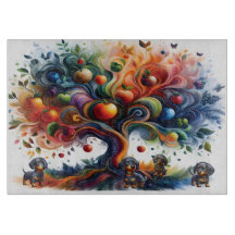 果樹の下のダックスフント