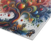 果樹の下のダックスフント カッティングボード (角)