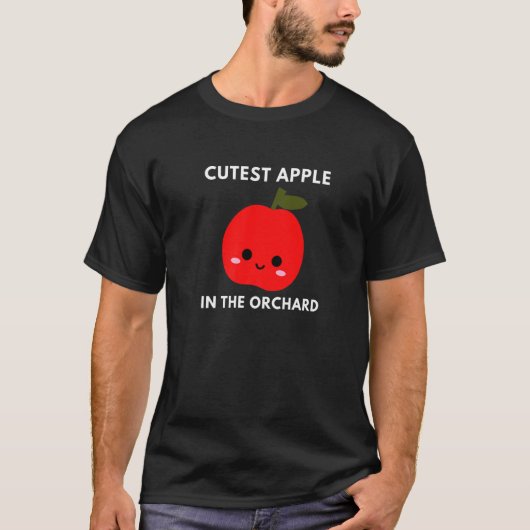 果樹園で最も可愛いリンゴ狩りフルーツをテーマにした愛 Tシャツ (正面)