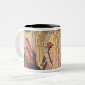 果樹園につくRadhaおよびKrishna Kulu ツートーンマグカップ (正面左)