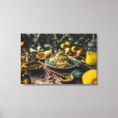 果樹園のシチリア・ピスタチオ・ペストスパゲッティ キャンバスプリント (正面)