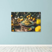 果樹園のシチリア・ピスタチオ・ペストスパゲッティ キャンバスプリント (インサイチュ (ウッドフロア))