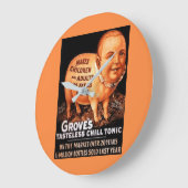 果樹園のトニックはブタとして子供および大人を脂肪作ります ラージ壁時計 (傾斜)