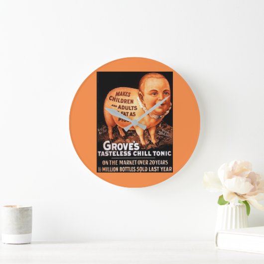 果樹園のトニックはブタとして子供および大人を脂肪作ります ラージ壁時計 (ホーム)