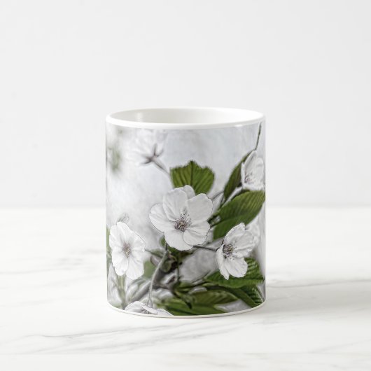 果樹園の桜の花が咲く枝 コーヒーマグカップ (中央)