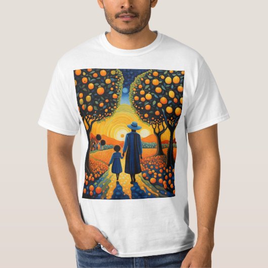 果樹園の母と娘 Tシャツ (正面)