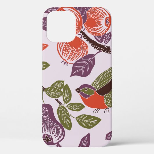 果樹園の鳥シームレスパターン Case-Mate iPhoneケース (裏面)