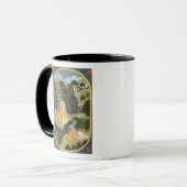 果樹園のRadhaおよびKrishnaの歩く マグカップ (正面左)