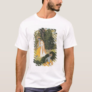 果樹園のRadhaおよびKrishnaの歩く Tシャツ