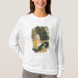 果樹園のRadhaおよびKrishnaの歩く Tシャツ