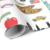 果樹園3によるニューヨークアイコンパターン ラッピングペーパー (ロールコーナー)