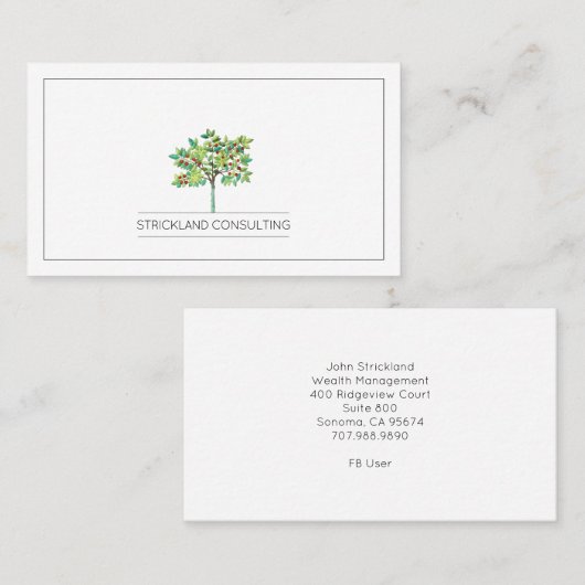 果樹金融コンサルタント資産管理 名刺 (正面/裏面)