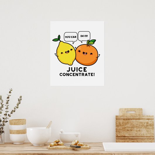 果汁を絞ってフルーツパ前向きンにする ポスター (キッチン)