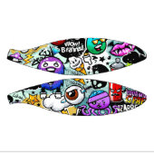 果熱狂する物と野菜の落書き ミニバスケットボール (パネル)