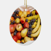 果物が入ったバスケット セラミックオーナメント (右)