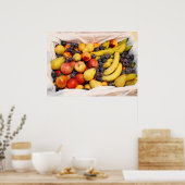 果物が入ったバスケット ポスター (キッチン)