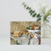 果物とスポンジの指の皿 - セザンヌ ポストカード (スタンド正面)