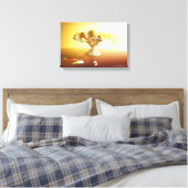 果物とバターフライのキャンバスとガラスのバスケット キャンバスプリント (インサイチュ (寝室))