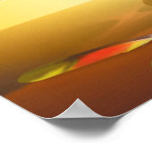 果物とバターフライのポスター付きガラスのバスケット ポスター (角)