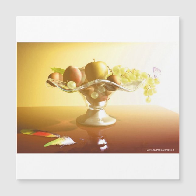 果物とバターフライの入ったガラスのバスケット (正面)