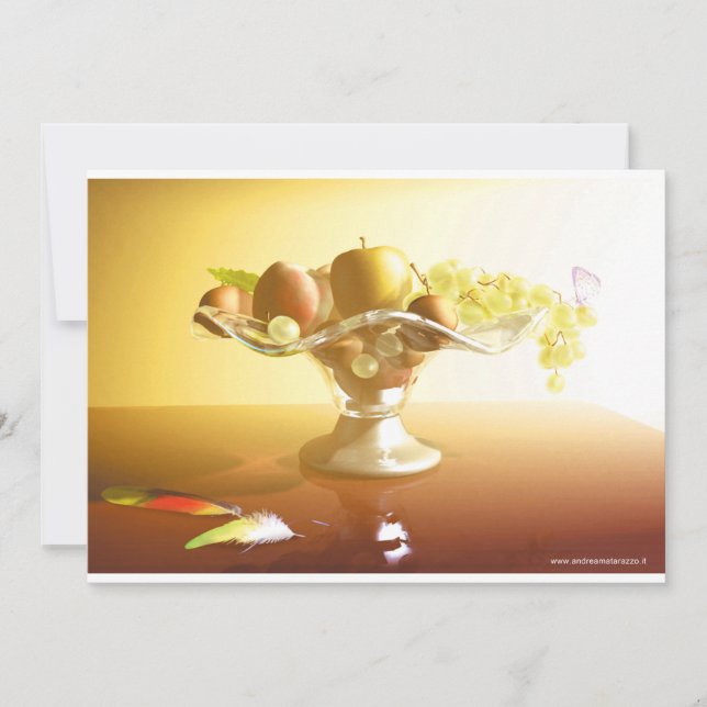 果物とバターフライの入ったガラスのバスケット (正面)