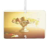 果物とバターフライの入ったガラスのバスケット カーエアーフレッシュナー (裏面)